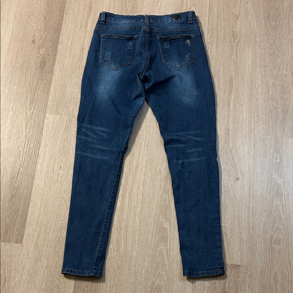 Red Bottom High Waisted Classic Denim Skinny Jeans Sz 7/8 - Picture 6 of 8